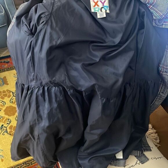 Roxy Plaid Trench Coat sz M - Picture 9 of 9